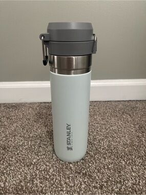 Stanley Light Blue Bottle with Gray Lid - Insulated Travel Bottle